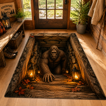 Bigfoot Basement Escape Area Rug – Halloween Gift