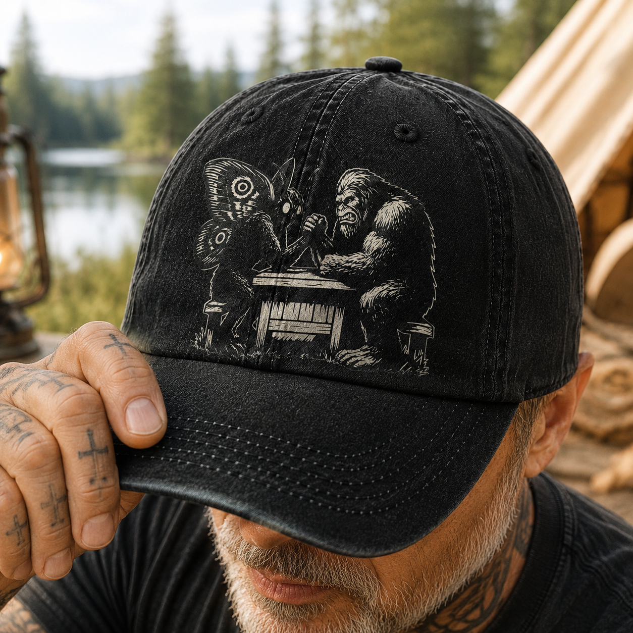 Bigfoot vs Mothman - Vintage Cap