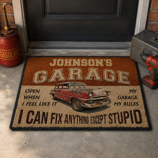 Personalized Custom Photo Vintage Garage Doormat