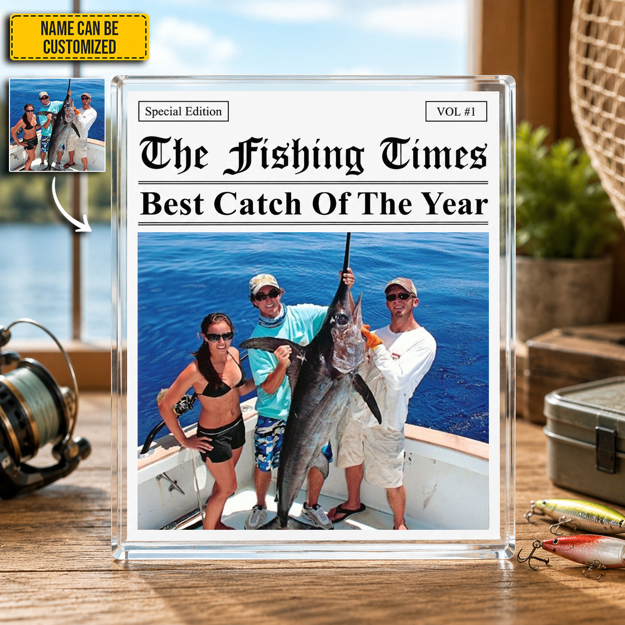 The Fishing Times - Personalized Best Catch Photo Acrylic Plaque
