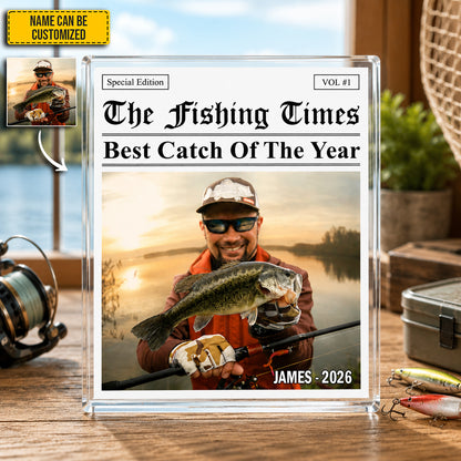 The Fishing Times - Personalized Best Catch Photo Acrylic Plaque
