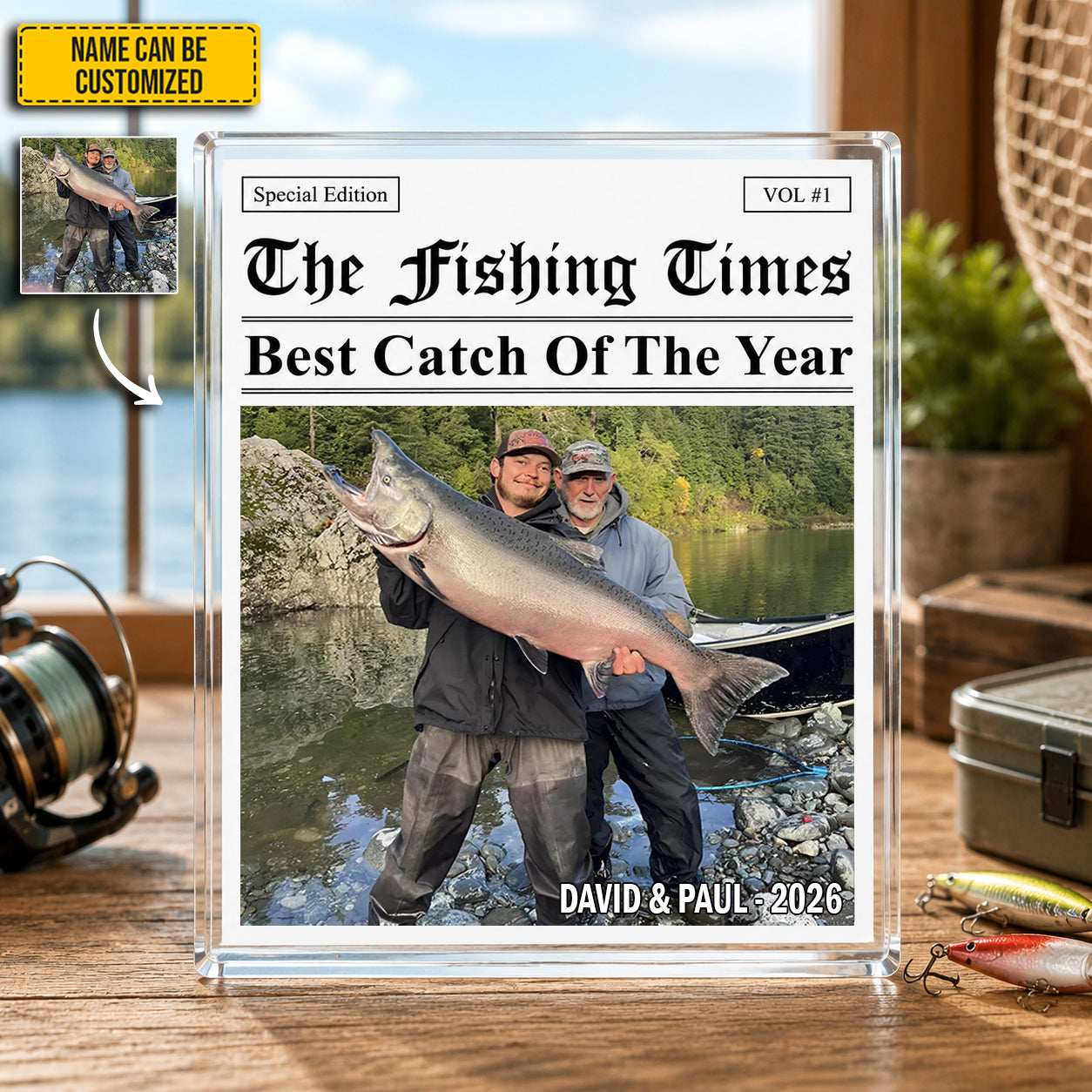 The Fishing Times - Personalized Best Catch Photo Acrylic Plaque