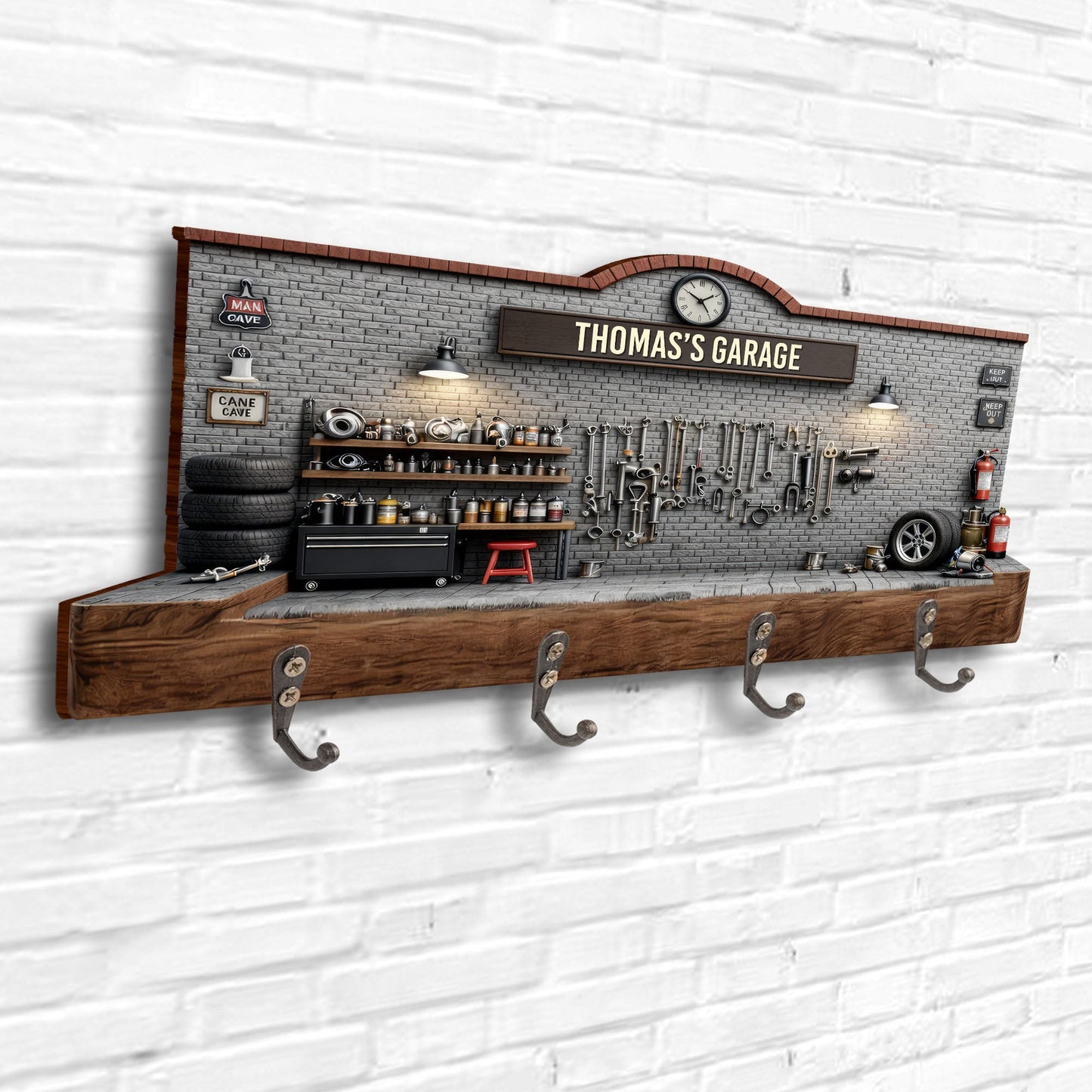 My Garage Personalized Key Holder, Gift For Dad and Car Lovers