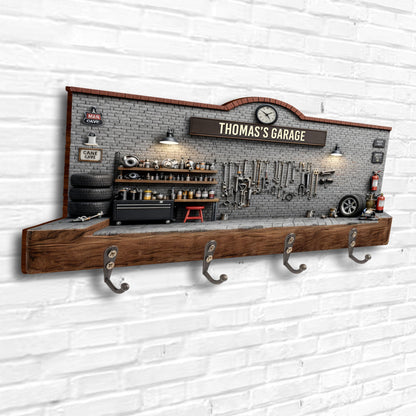 My Garage Personalized Key Holder, Gift For Dad and Car Lovers