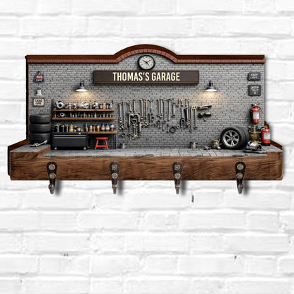 My Garage Personalized Key Holder, Gift For Dad and Car Lovers