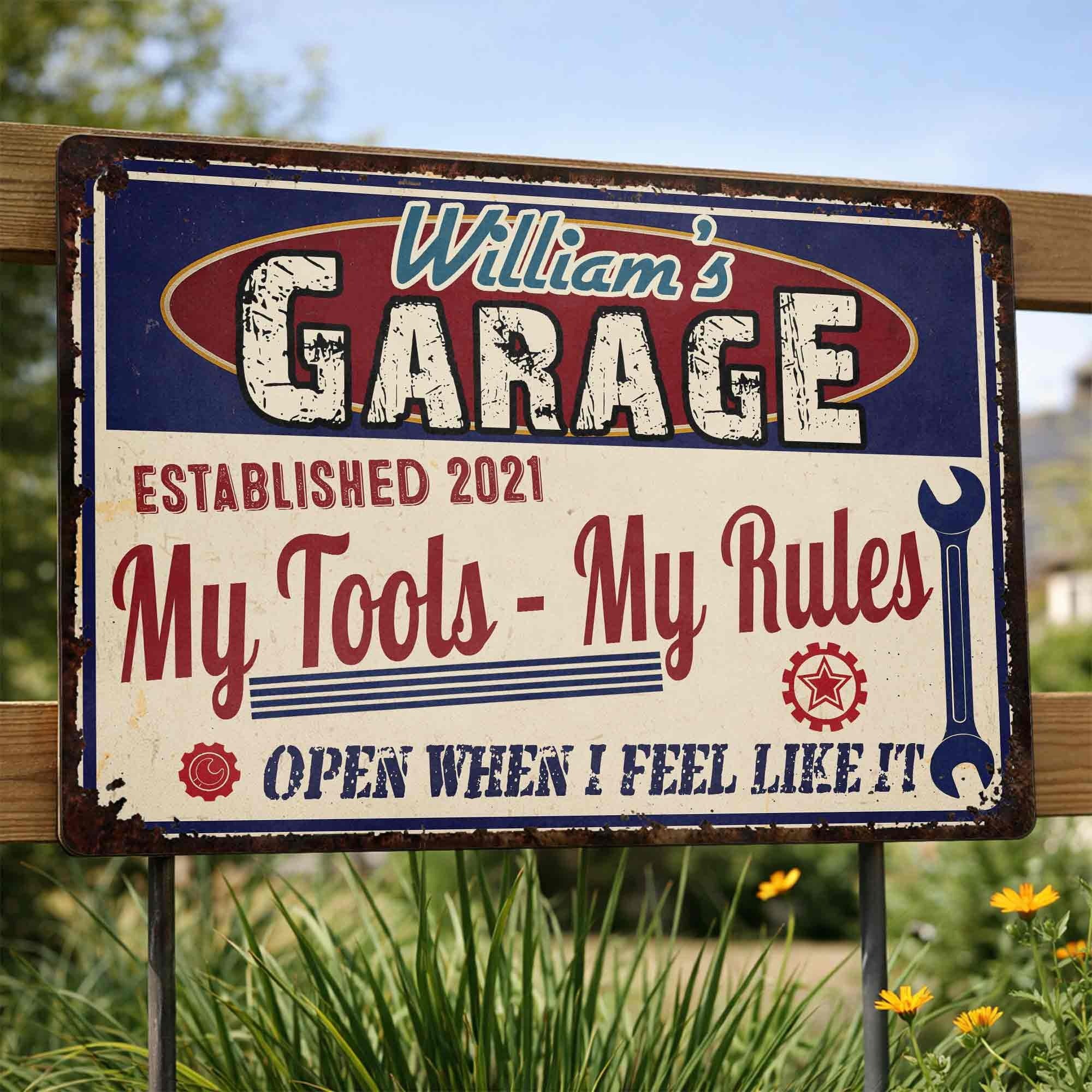 My Tool, My Rule, Personalized Garage Sign