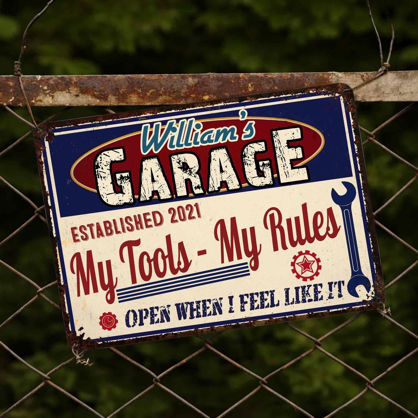 My Tool, My Rule, Personalized Garage Sign