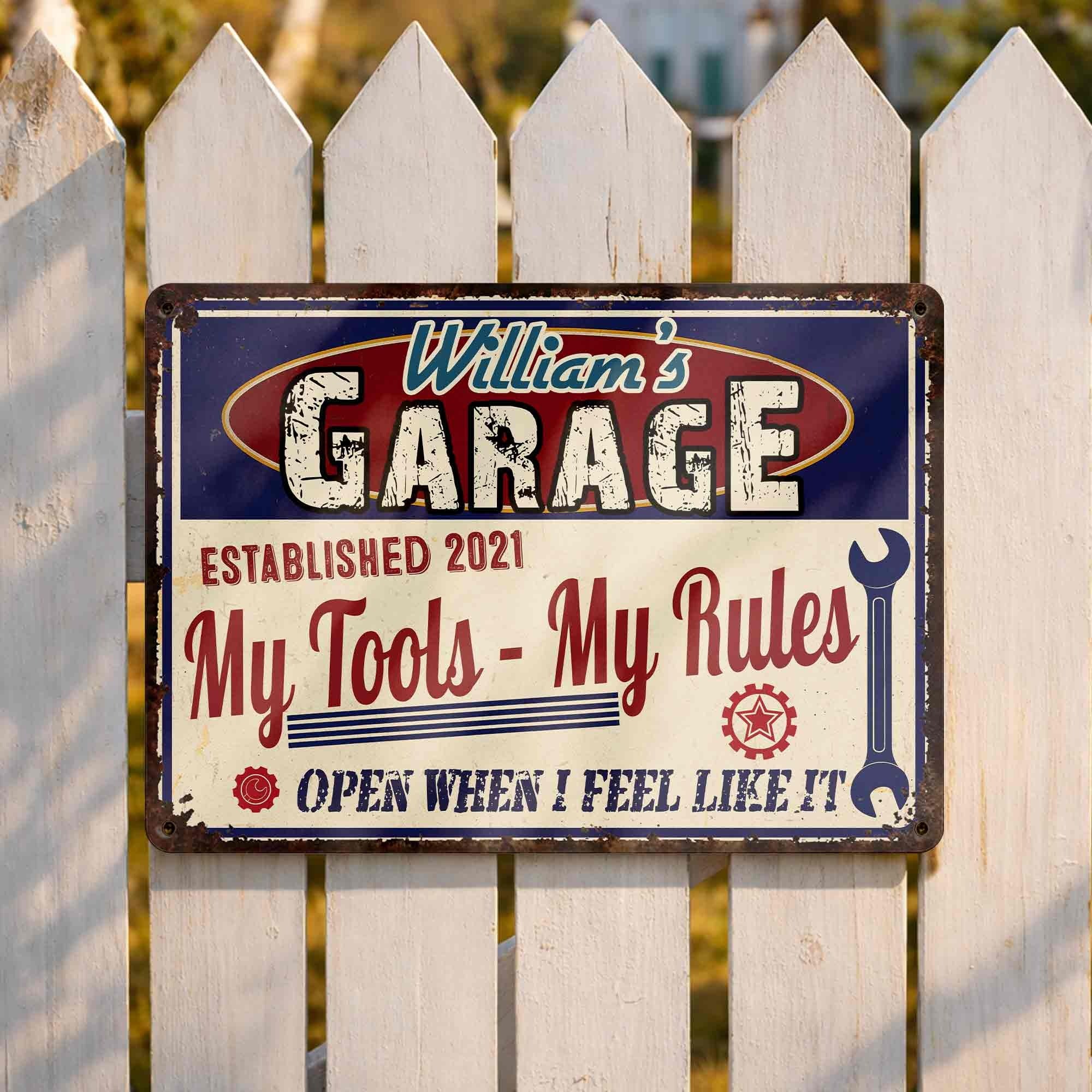 My Tool, My Rule, Personalized Garage Sign