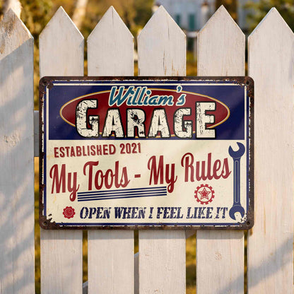 My Tool, My Rule, Personalized Garage Sign