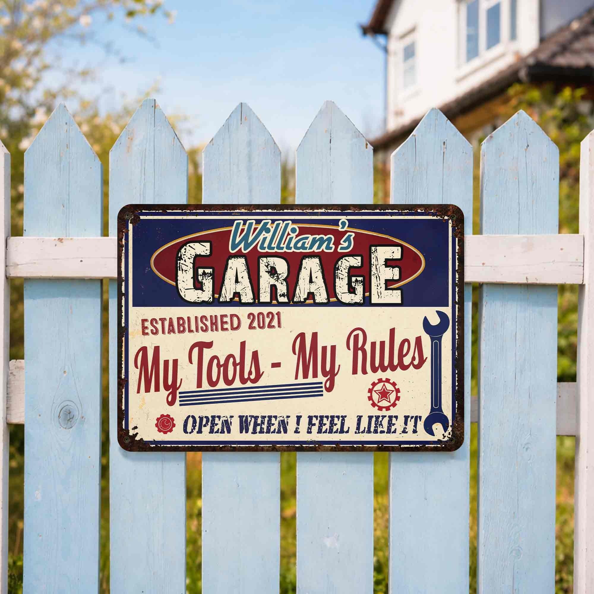 My Tool, My Rule, Personalized Garage Sign