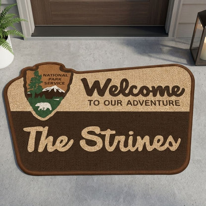Personalized National Park Welcome Adventure Shape Doormat/Rug