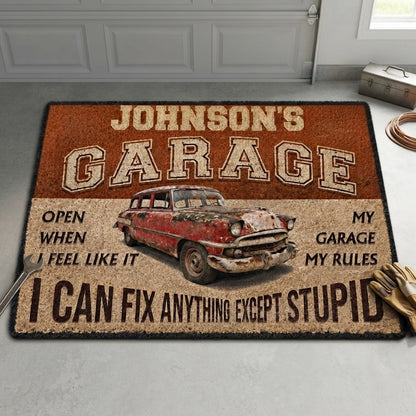 Personalized Custom Photo Vintage Garage Doormat