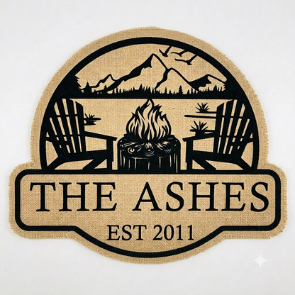 Personalized Couple Campfire Shape Doormat/Rug