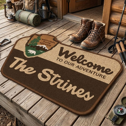 Personalized National Park Welcome Adventure Shape Doormat/Rug