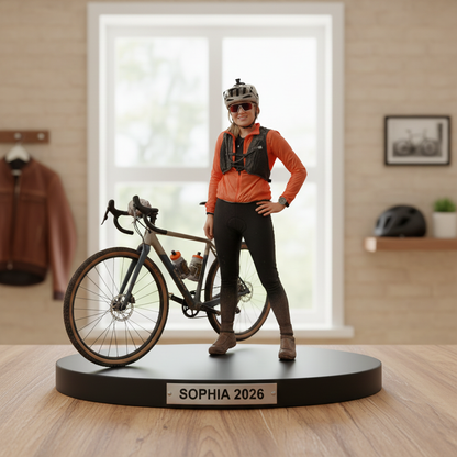 Miles on Display – Personalized Cycling Acrylic Plaque