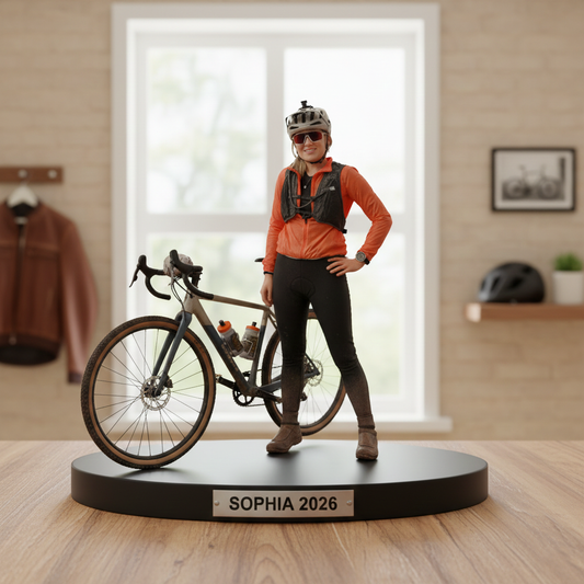 Miles on Display – Personalized Cycling Acrylic Plaque