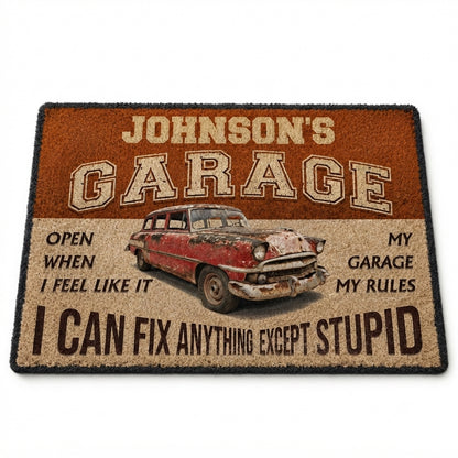 Personalized Custom Photo Vintage Garage Doormat