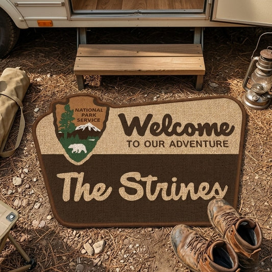 Personalized National Park Welcome Adventure Shape Doormat/Rug