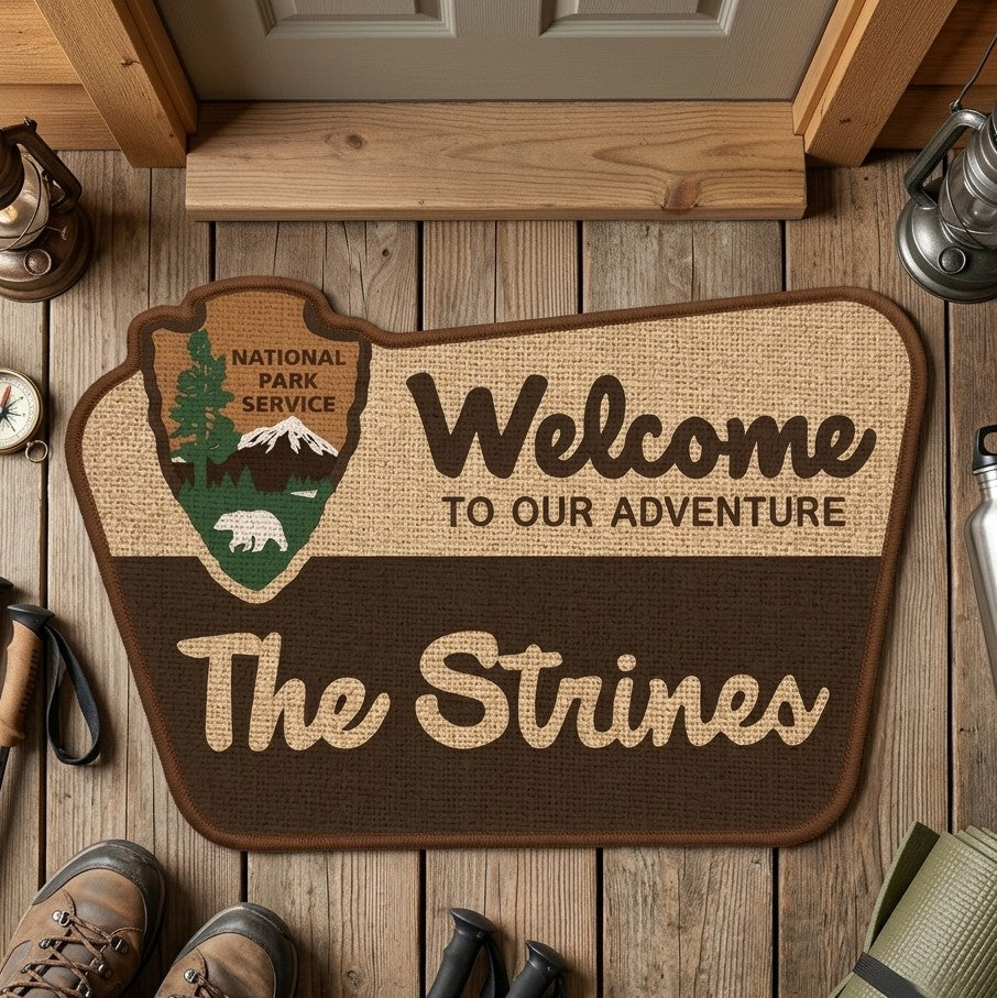 Personalized National Park Welcome Adventure Shape Doormat/Rug