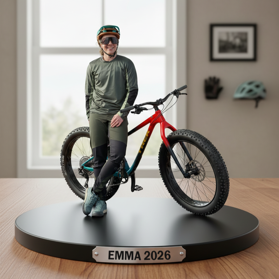 Miles on Display – Personalized Cycling Acrylic Plaque