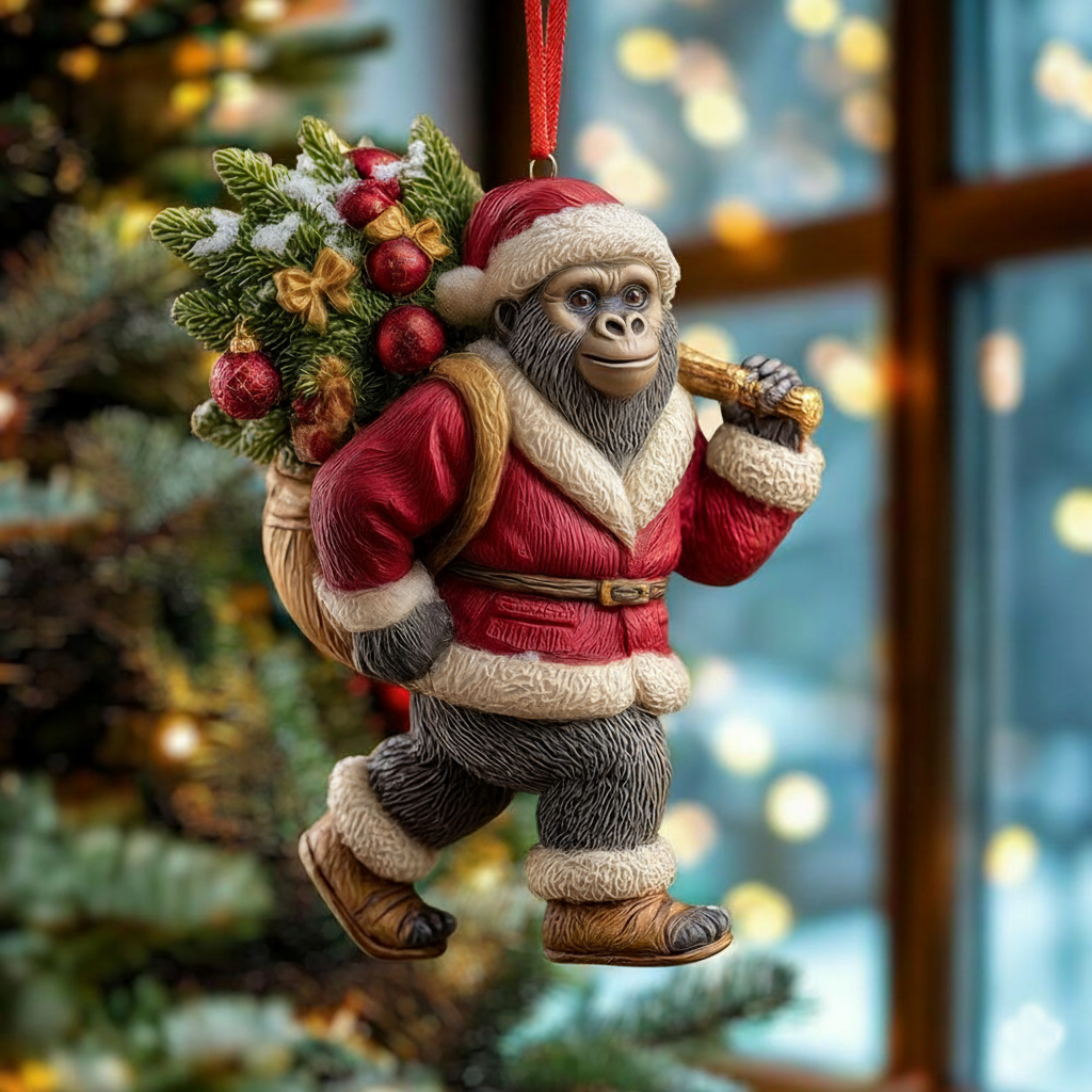Santa Squatch – Funny Christmas Ornament