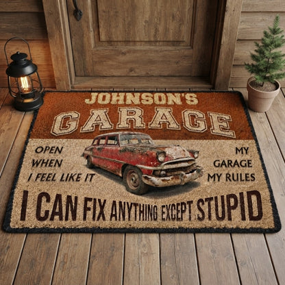 Personalized Custom Photo Vintage Garage Doormat