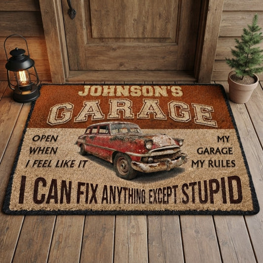 Personalized Custom Photo Vintage Garage Doormat