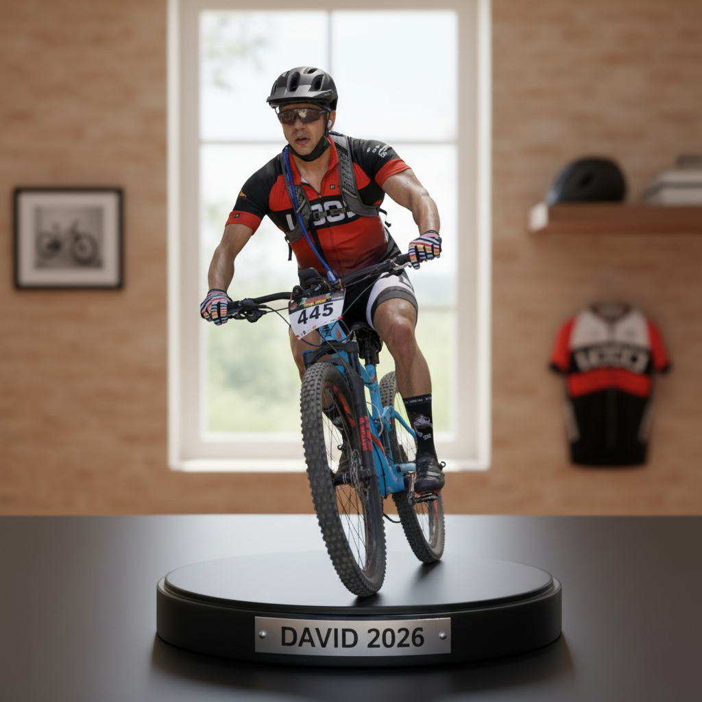Miles on Display – Personalized Cycling Acrylic Plaque