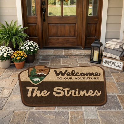 Personalized National Park Welcome Adventure Shape Doormat/Rug