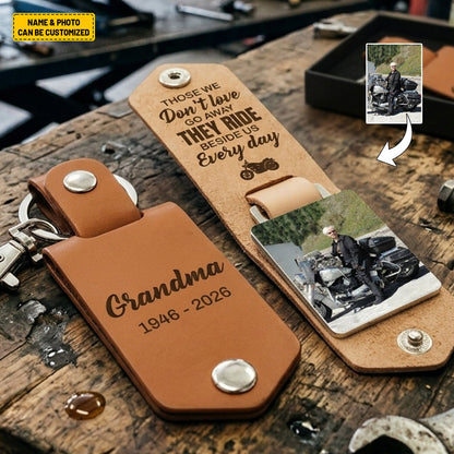 Personalized Biker Remembrance Keychain | "They Ride Beside Us" Gift