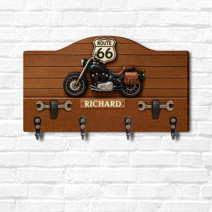 Travel The Historic Route 66 With Motorcycle,Personalized Key Holder,Gift For Travel