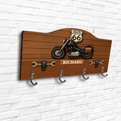 Travel The Historic Route 66 With Motorcycle,Personalized Key Holder,Gift For Travel