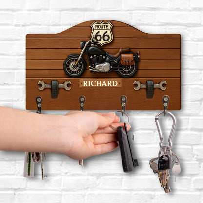 Travel The Historic Route 66 With Motorcycle,Personalized Key Holder,Gift For Travel