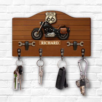 Travel The Historic Route 66 With Motorcycle,Personalized Key Holder,Gift For Travel