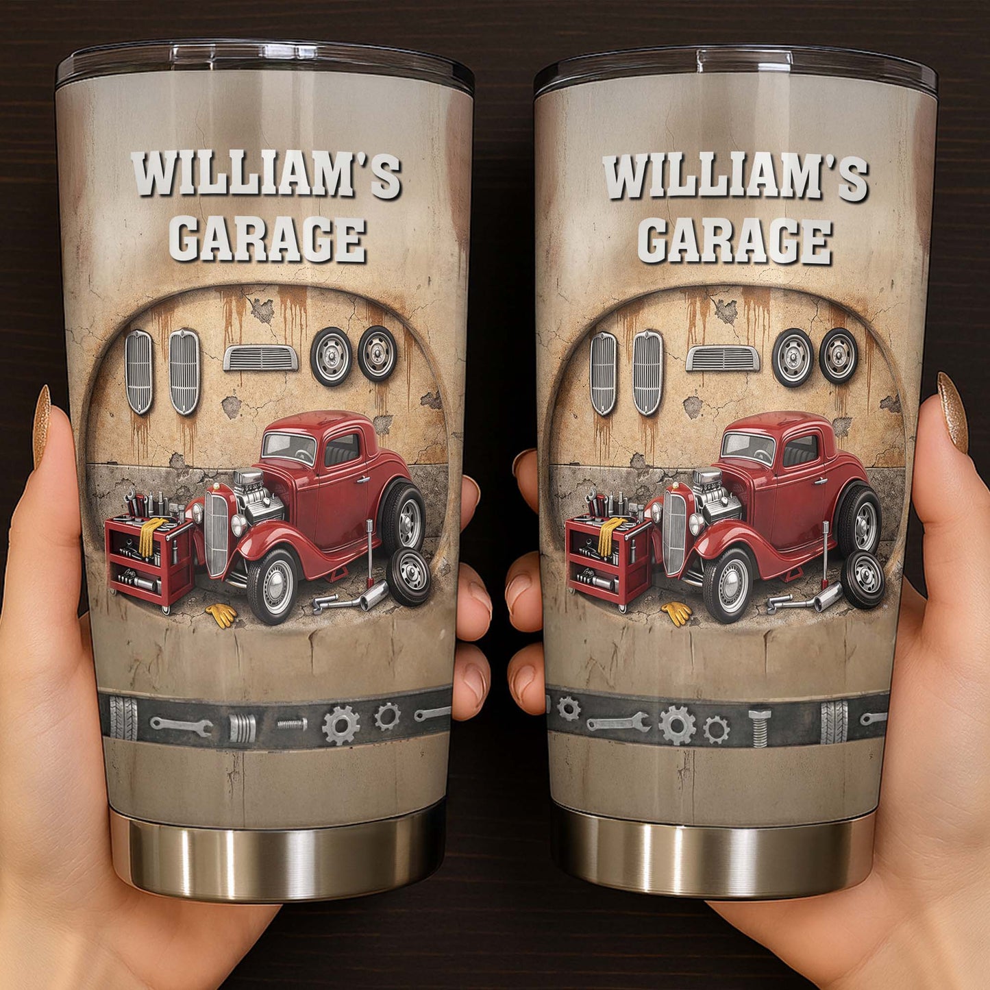 Personalized My Garage Classic Car Tumbler