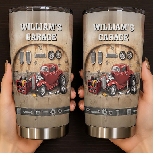 Personalized My Garage Classic Car Tumbler