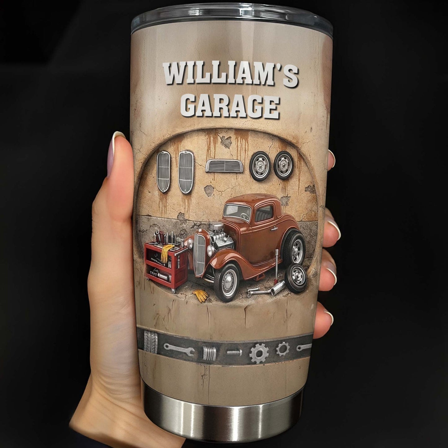 Personalized My Garage Classic Car Tumbler