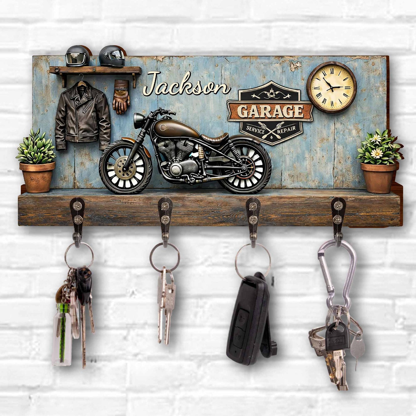 Garage Service Repair, Personalized Key Holder, Gift For Motor Lovers