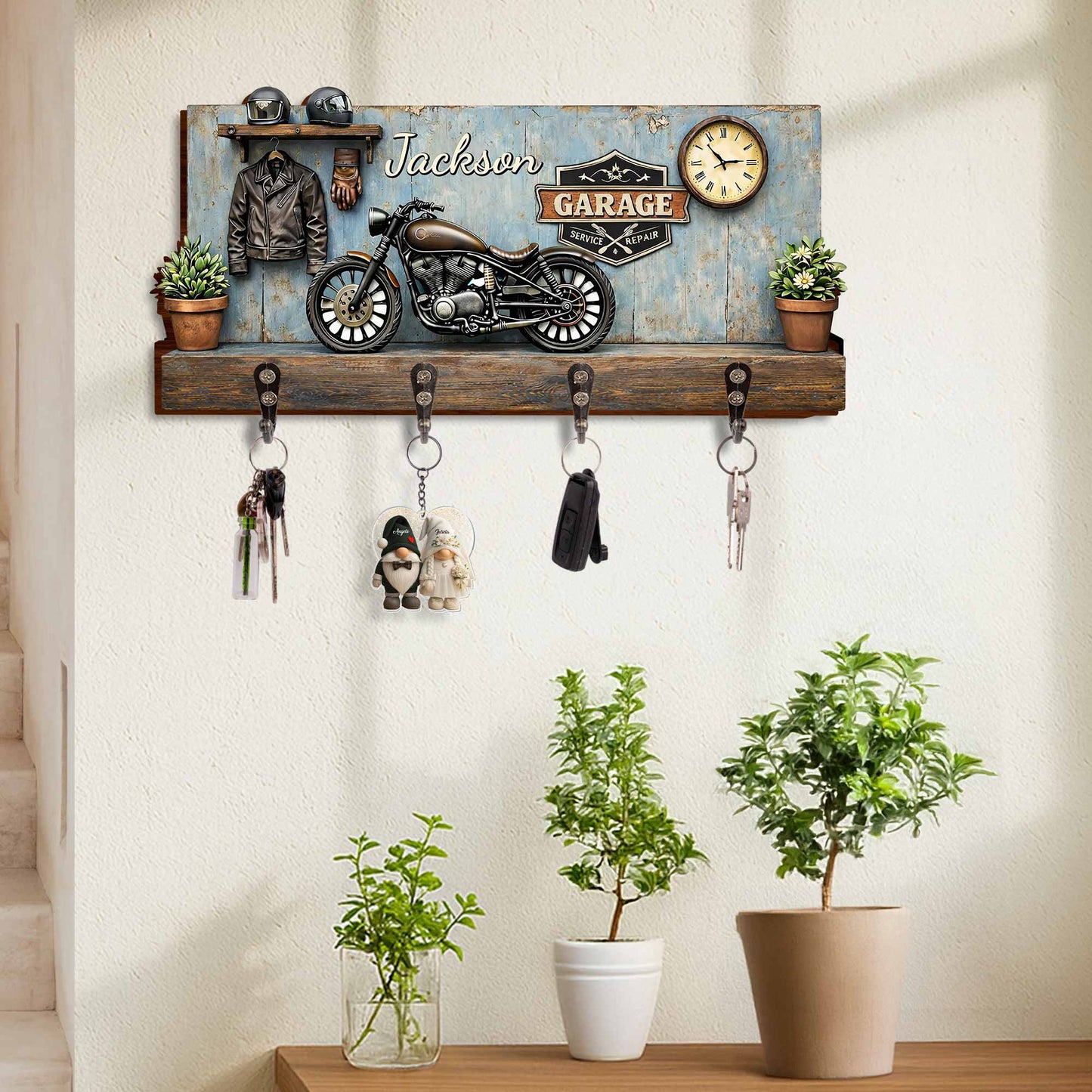 Garage Service Repair, Personalized Key Holder, Gift For Motor Lovers