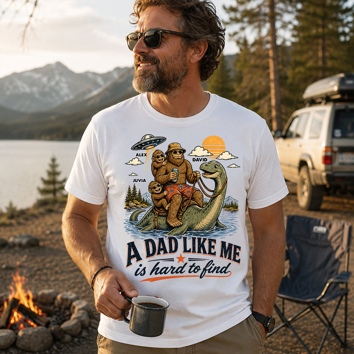 A Dad Like Me Is Hard To Find – Personalized Bigfoot Father’s Day Shirt