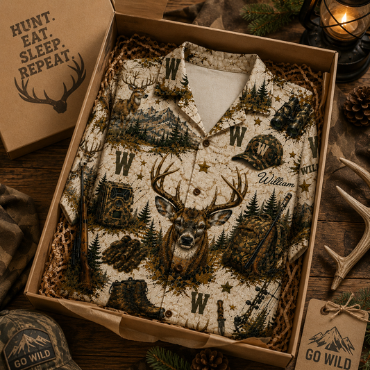 Hunt The Wild – Personalized Deer Hunting Hawaiian Shirt
