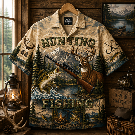 Hunting & Fishing Outdoors – Vintage Sportsman Hawaiian Shirt