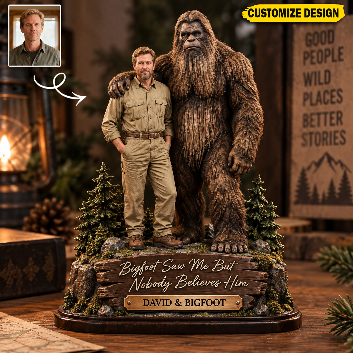 Bigfoot Saw Me But Nobody Believes Him – Personalized Bigfoot Collectible Acrylic Plaque Table Decor