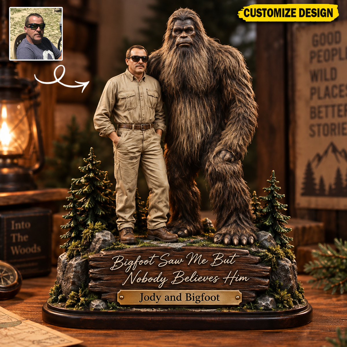 Bigfoot Saw Me But Nobody Believes Him – Personalized Bigfoot Collectible Acrylic Plaque Table Decor
