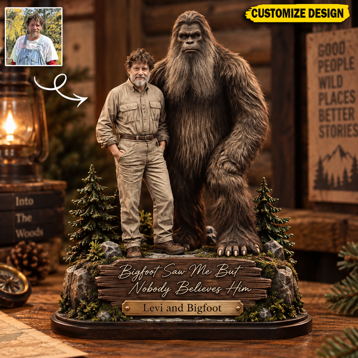 Bigfoot Saw Me But Nobody Believes Him – Personalized Bigfoot Collectible Acrylic Plaque Table Decor