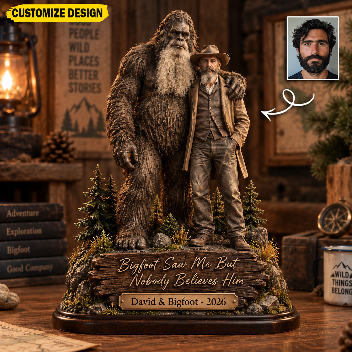 Bigfoot Saw Me But Nobody Believes Him – Personalized Bigfoot Collectible Acrylic Plaque Table Decor