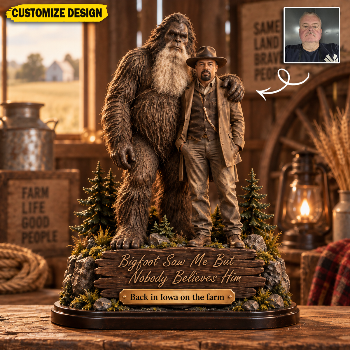 Bigfoot Saw Me But Nobody Believes Him – Personalized Bigfoot Collectible Acrylic Plaque Table Decor