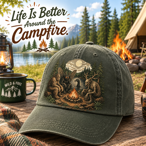 Campfire Legends Vintage Camping Cap