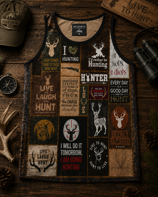 Live Laugh Hunt – Vintage Deer Hunting All-Over Print Shirt