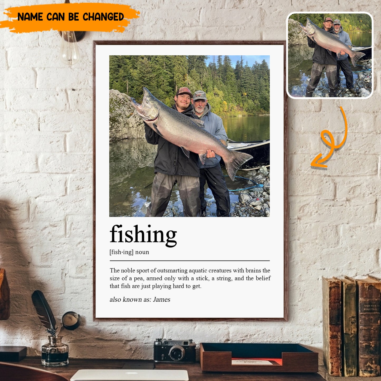 Personalized Fishing Definition Photo Poster & Canvas
